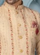 Wedding Wear Cream Color Nehru Jacket Suit